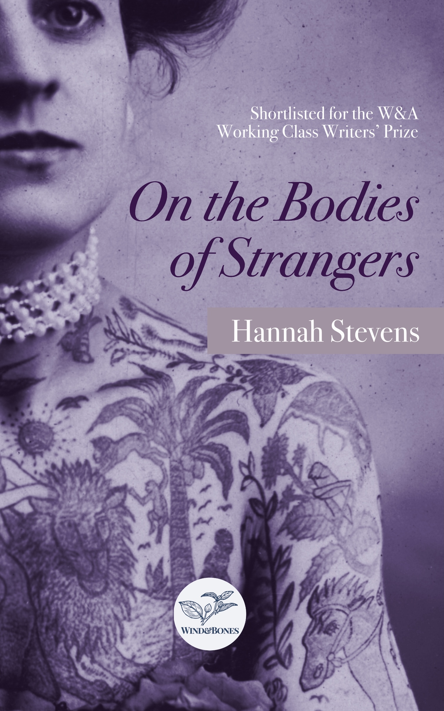 Purple image of woman with tattoos